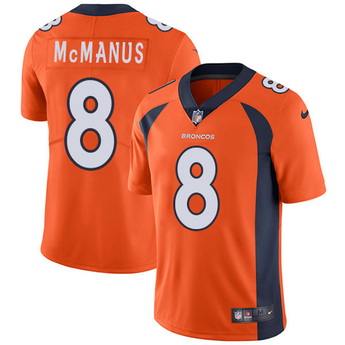Nike Broncos #8 Brandon McManus Orange Team Color Men's Stitched NFL Vapor Untouchable Limited Jersey